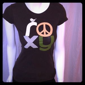 ROXY Tee With Peace Sign Size Small